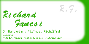 richard fancsi business card